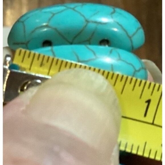 Turquoise Blue Stretchable Bracelet With Oval Beads For Women Beads 1” Long - Picture 5 of 5